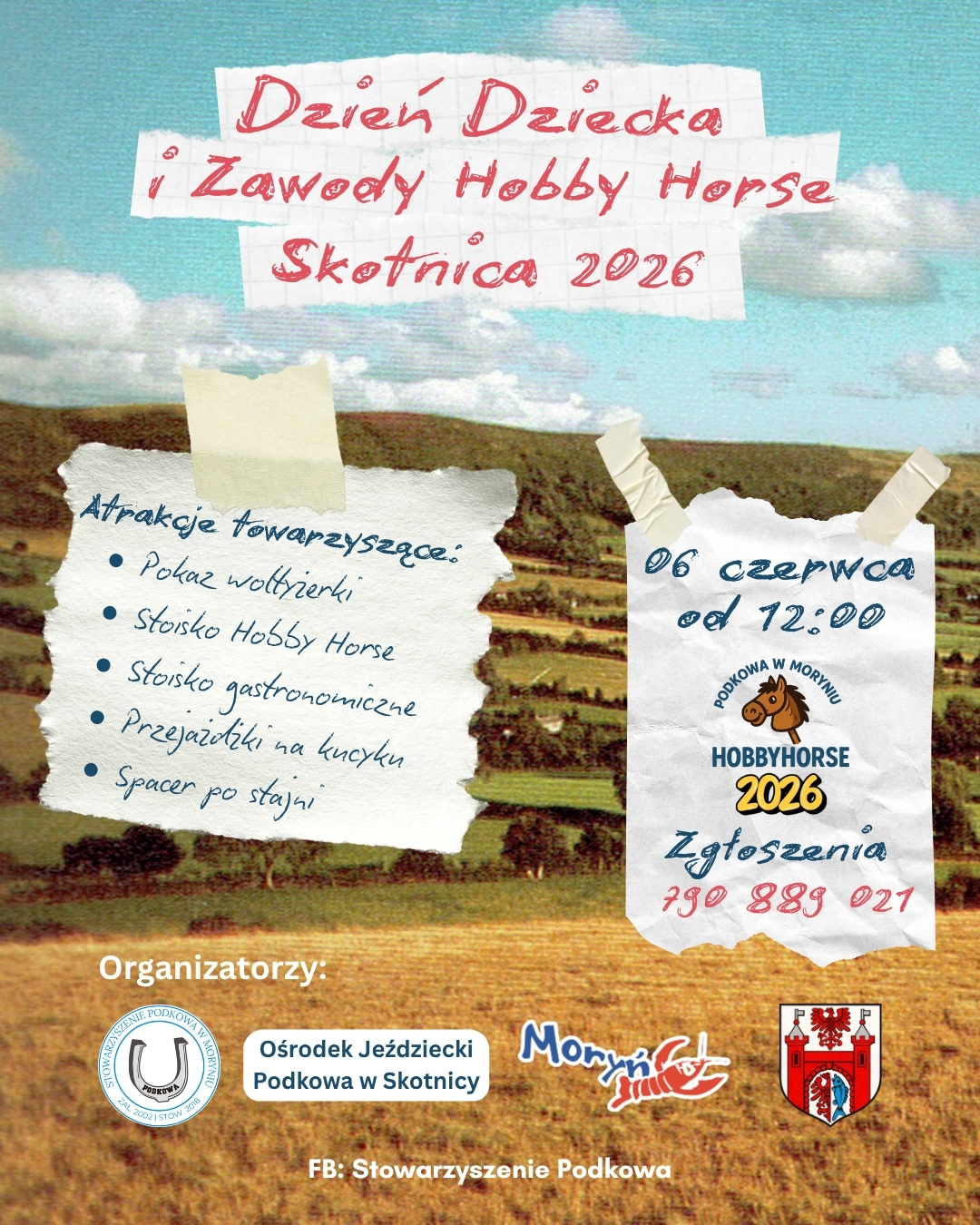 Plakat -  Dzień Dziecka i&nbsp;Zawody Hobby Horse &ndash; Skotnica 2026