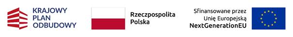 Logotyp ze znakiem KPO oraz&nbsp;flagą Polski i&nbsp;Unii Europejskiej
