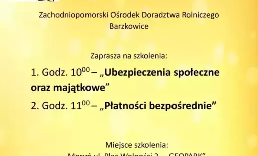 plakat szkolenie dla rolników