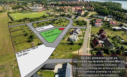 Mapa z lokalizacją działek przeznaczonych na sprzedaż 