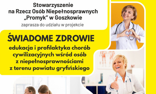 Zdjęcie do Zaproszenie do udziału w projekcie &bdquo;Świadome Zdrowie &ndash; Edukacja i profilaktyka chor&oacute;b cywilizacyjnych&rdquo;