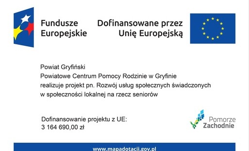 Grafika - Gmina Moryń uczestniczy w projekcie, pn. „Rozwój usług społecznych świadczonych w społeczności lokalnej na rzecz seniorów”