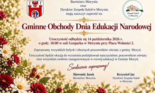 Grafika - Zaproszenie na Gminne Obchody Dnia Edukacji Narodowej 